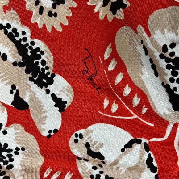 Tory Burch Maddie Silk Maxi Dress WallFlower Floral Print Orange White Wrap XS - Picture 9 of 11